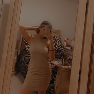 Forever 21 beige velvety dress